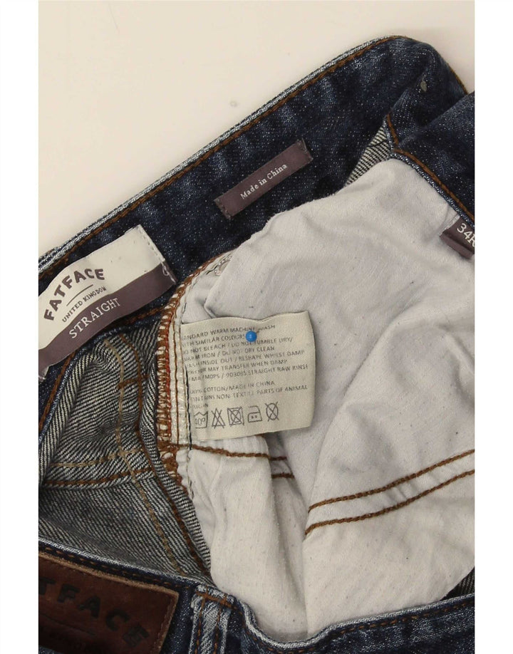 Fat Face Herre Straight Jeans W34 L30 Blå Bomuld
