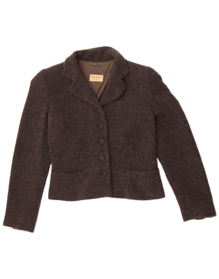 Max & Co. Dame 5-knaps blazerjakke UK 12 Medium Grey Uld