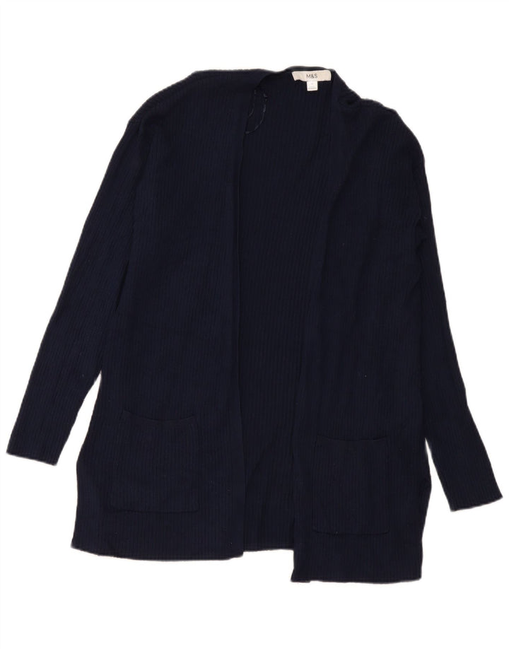 Marks & Spencer Dame Longline Cardigan Sweater UK 14 Medium Navy Blue