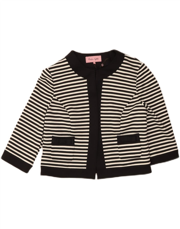 PHASE EIGHT Womens 3/4 Sleeve Bolero Jacket UK 14 Medium Black Striped