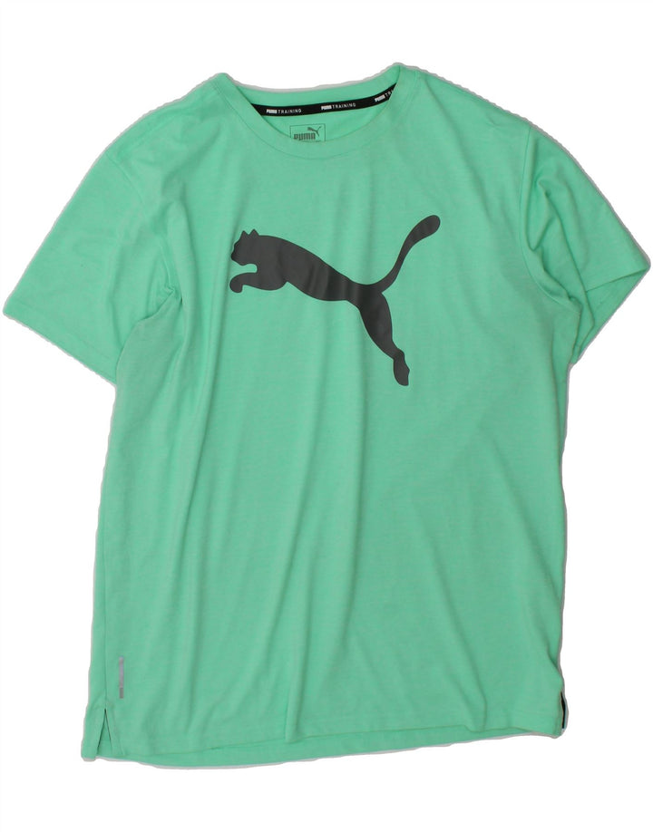 PUMA Mens Graphic T-Shirt Top Large Green Polyester Vintage Puma and Second-Hand Puma from Messina Hembry 