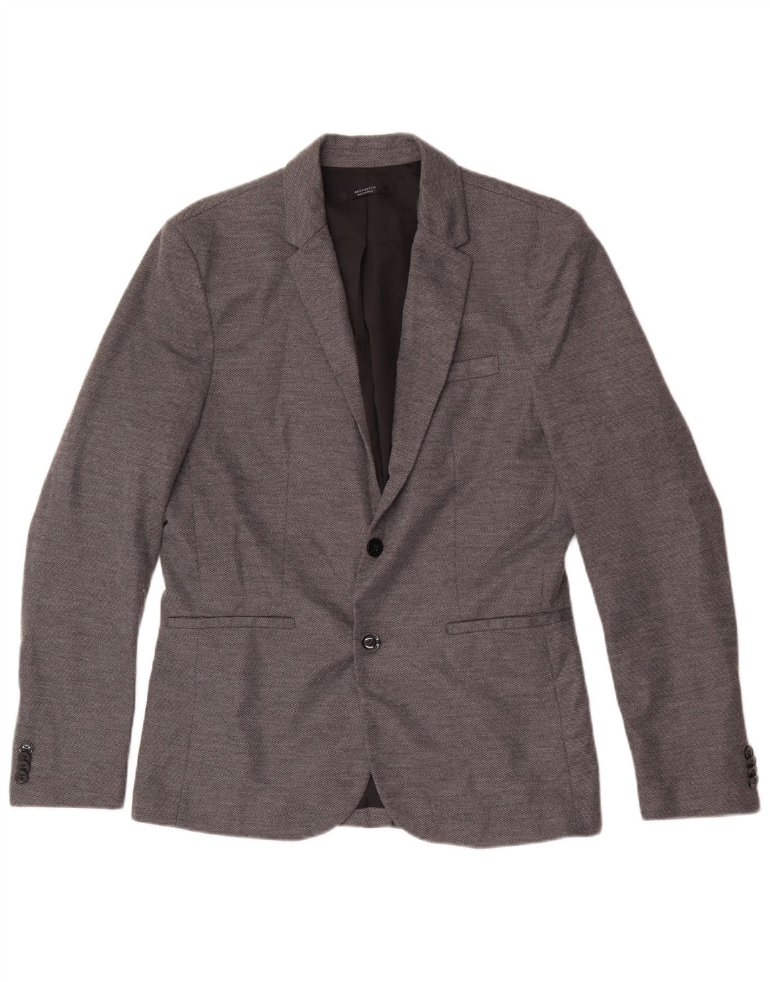 Zara Herre 2-knaps blazerjakke UK 40 Stor grå polyester