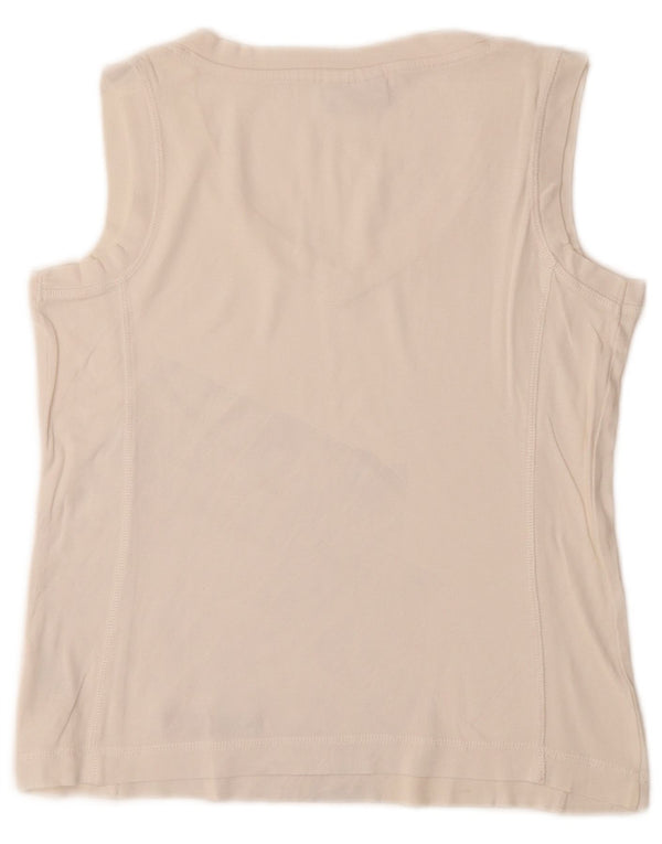 CHAMPION Dame Easy Fit Vest Top UK 10 Small White Bomuld