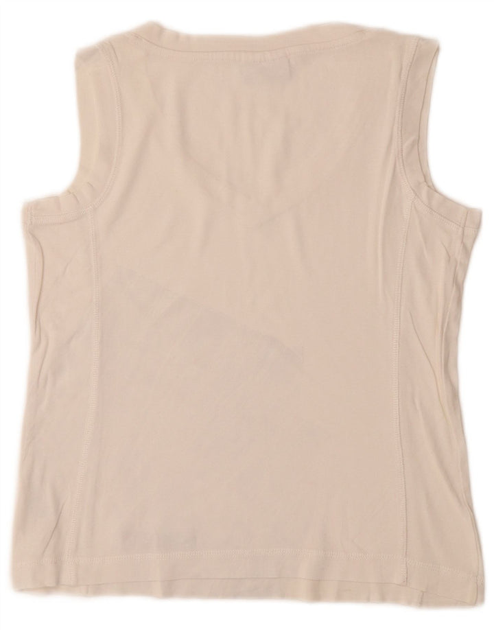 CHAMPION Dame Easy Fit Vest Top UK 10 Small White Bomuld