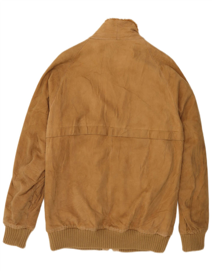 VINTAGE Herre Shearling Jacket UK 38 Medium Brown