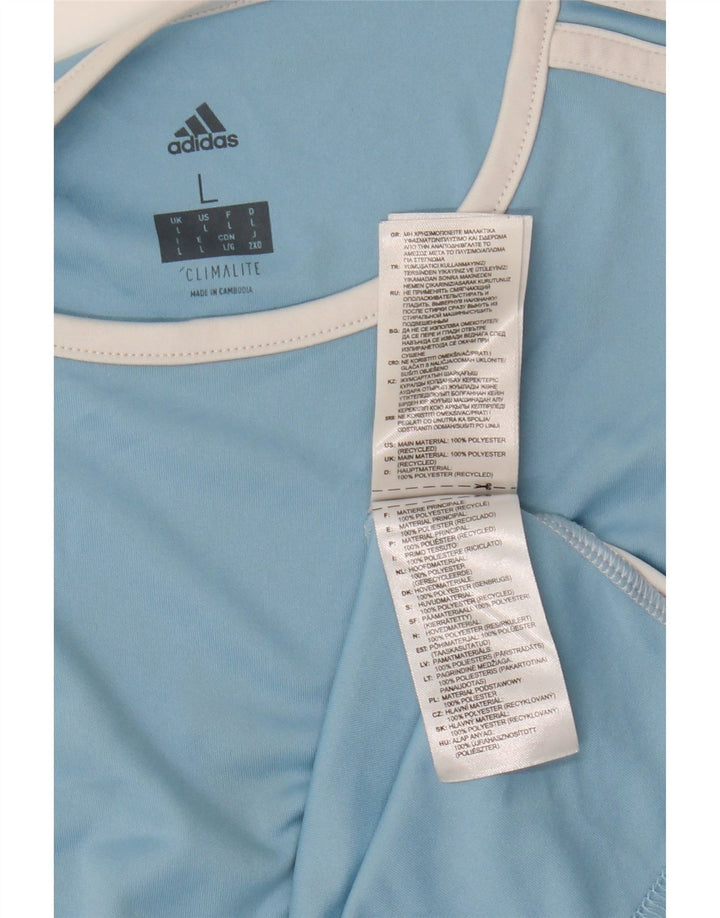 Adidas Herre Climalite T-Shirt Top Stor Blå Colourblock Polyester