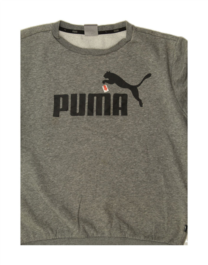 PUMA Mens Graphic Sweatshirt Jumper Medium Grey Cotton Vintage Puma and Second-Hand Puma from Messina Hembry 