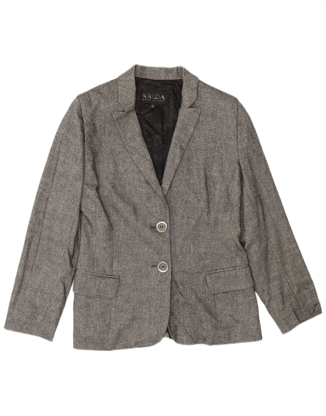 Krizia Dame 2 Button Blazer Jacket IT 44 Medium Grey Uld