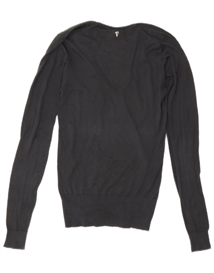 Dondup Dame V-hals sweater UK 10 Small Black