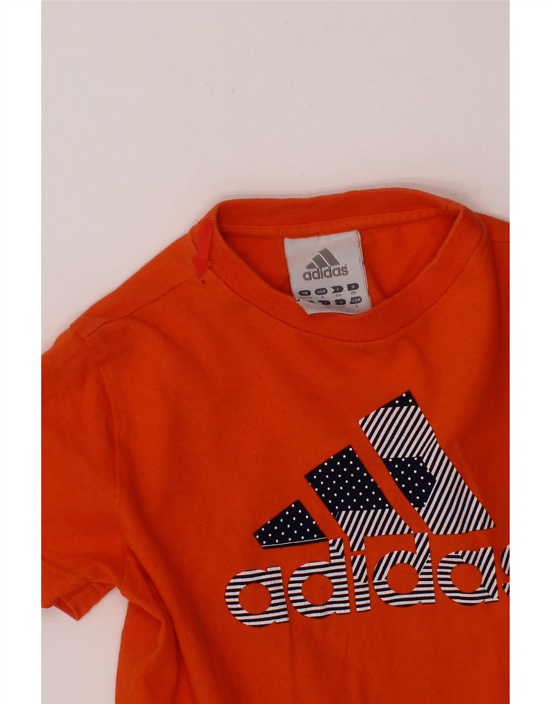ADIDAS Boys Graphic T-Shirt Top 5-6 Years Orange Vintage Adidas and Second-Hand Adidas from Messina Hembry 