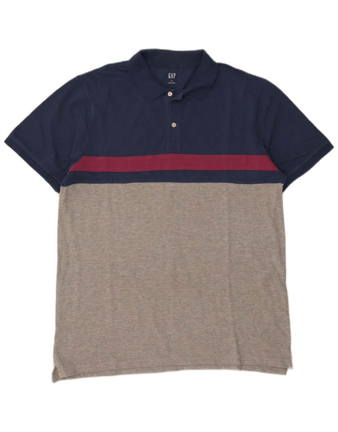 Gap Polo Shirt til mænd XL Grå Colourblock Bomuld