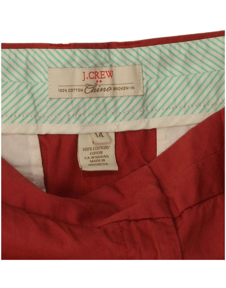 J. CREW Womens Chino Shorts US 14 XL W36 Red Cotton