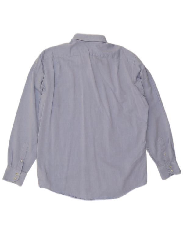 LACOSTE Herre Regular Fit skjorte str. 43 Large Blue Cotton