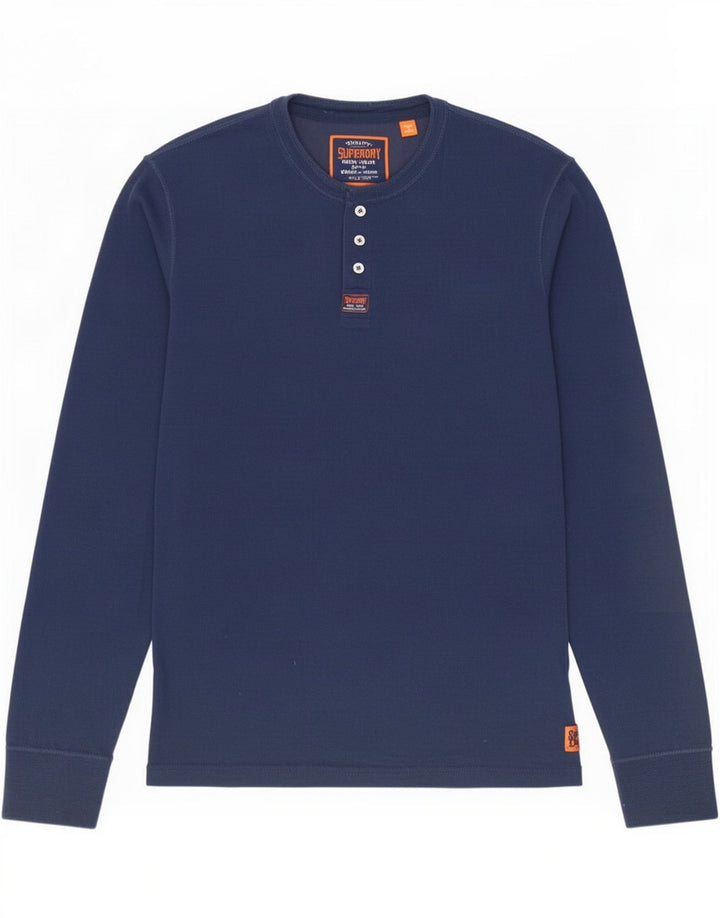 Superdry Herre Top Langærmet Medium Marineblå Bomuld