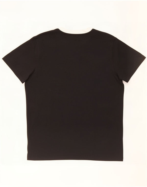 Adidas Dame T-Shirt Top UK 12/14 Medium Sort Bomuld
