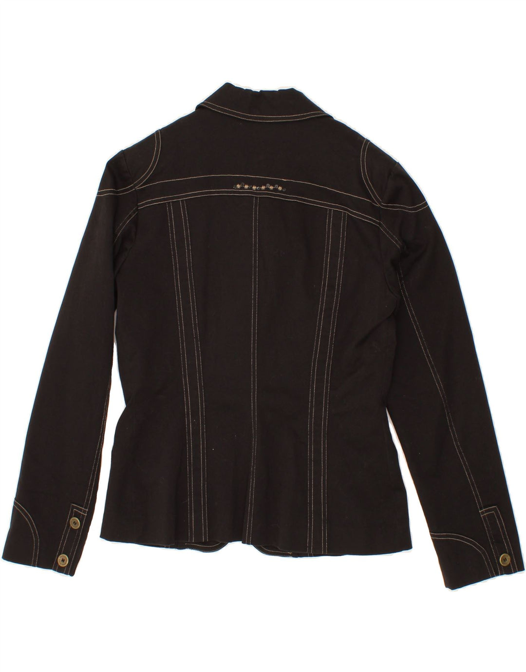 DIANA GALLESI Womens 3 Button Blazer Jacket UK 12 Medium Black Vintage Diana Gallesi and Second-Hand Diana Gallesi from Messina Hembry 