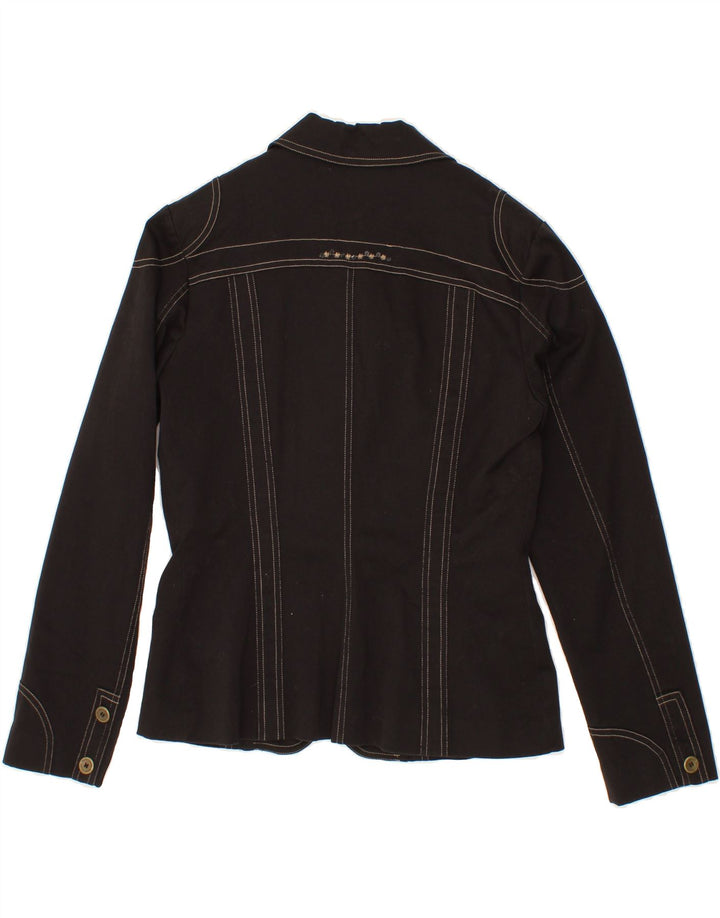 DIANA GALLESI Womens 3 Button Blazer Jacket UK 12 Medium Black Vintage Diana Gallesi and Second-Hand Diana Gallesi from Messina Hembry 