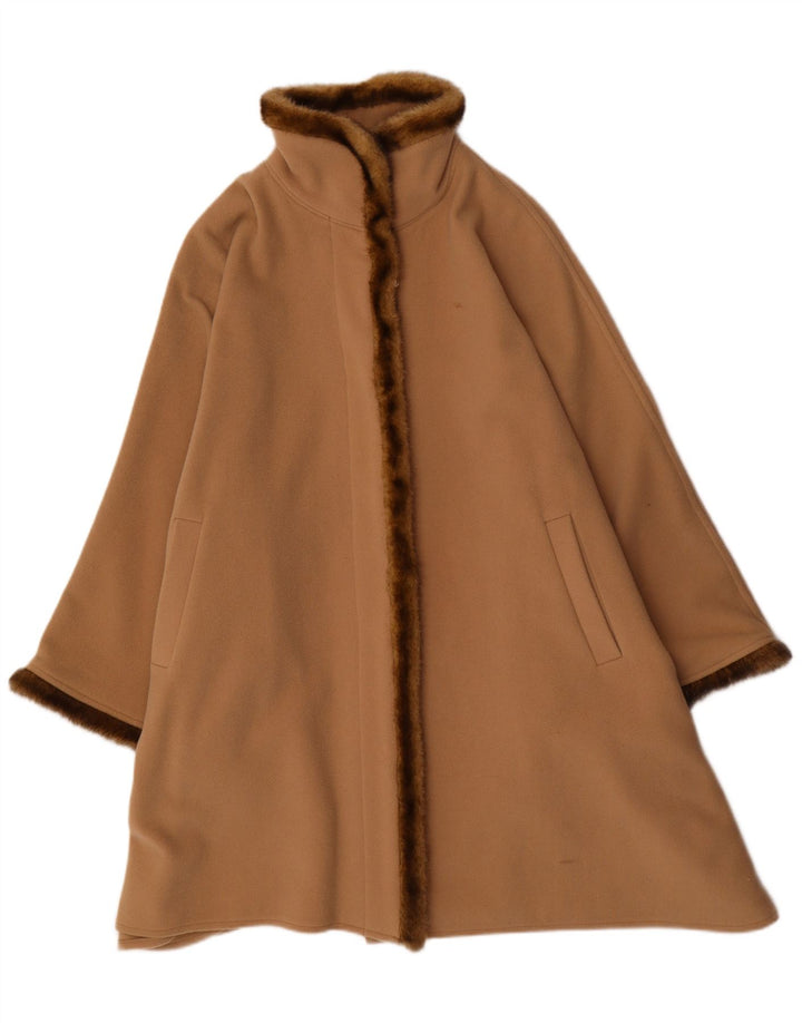 Vintage ponchofrakke til kvinder One Size Beige