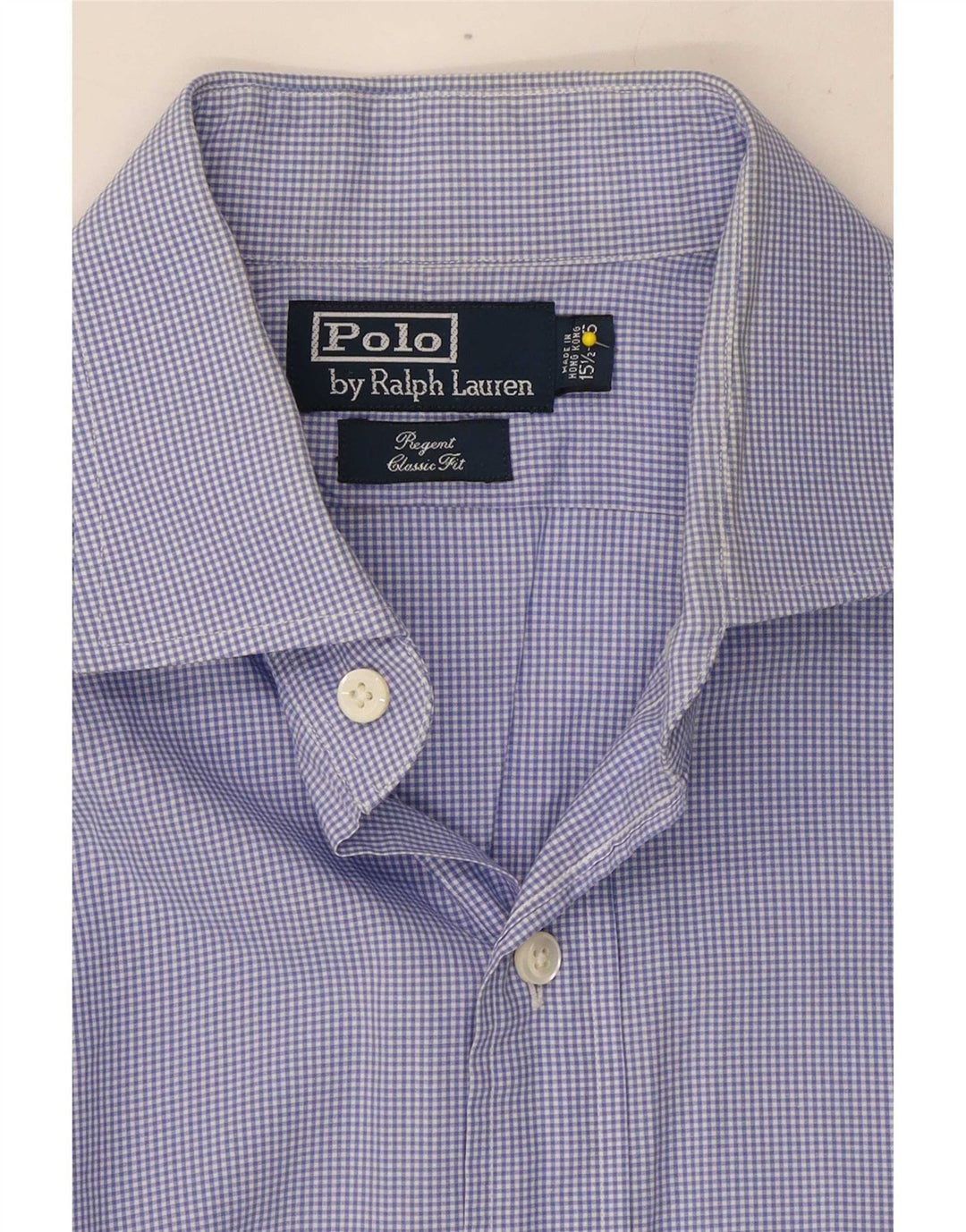 Polo Ralph Lauren Herre Regent skjorte Størrelse 15 1/2 Medium Blue Gingham