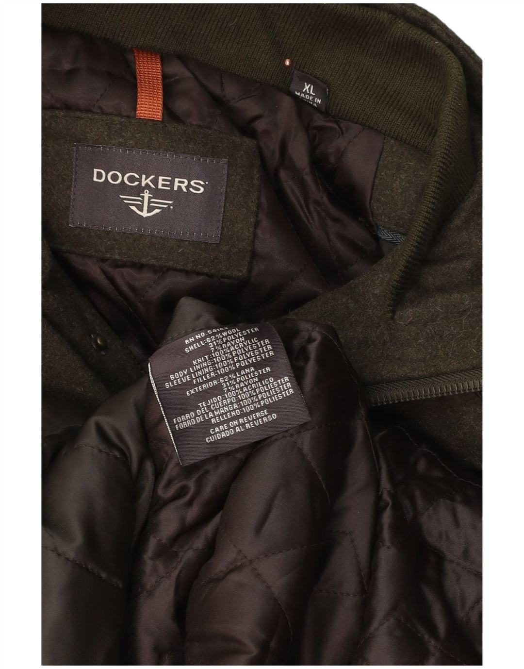 Dockers Herre Military Utility Jacket UK 42 XL Khaki Wool
