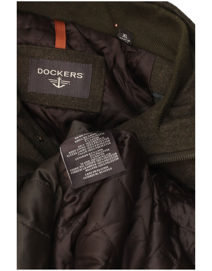 Dockers Herre Military Utility Jacket UK 42 XL Khaki Wool