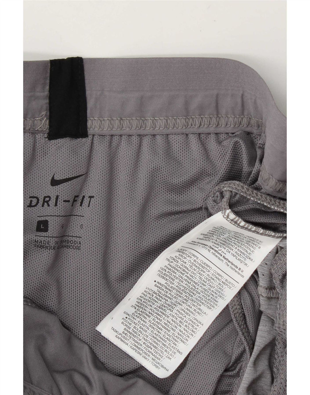 Nike Herre Dri Fit sportsshorts, store grå polyester