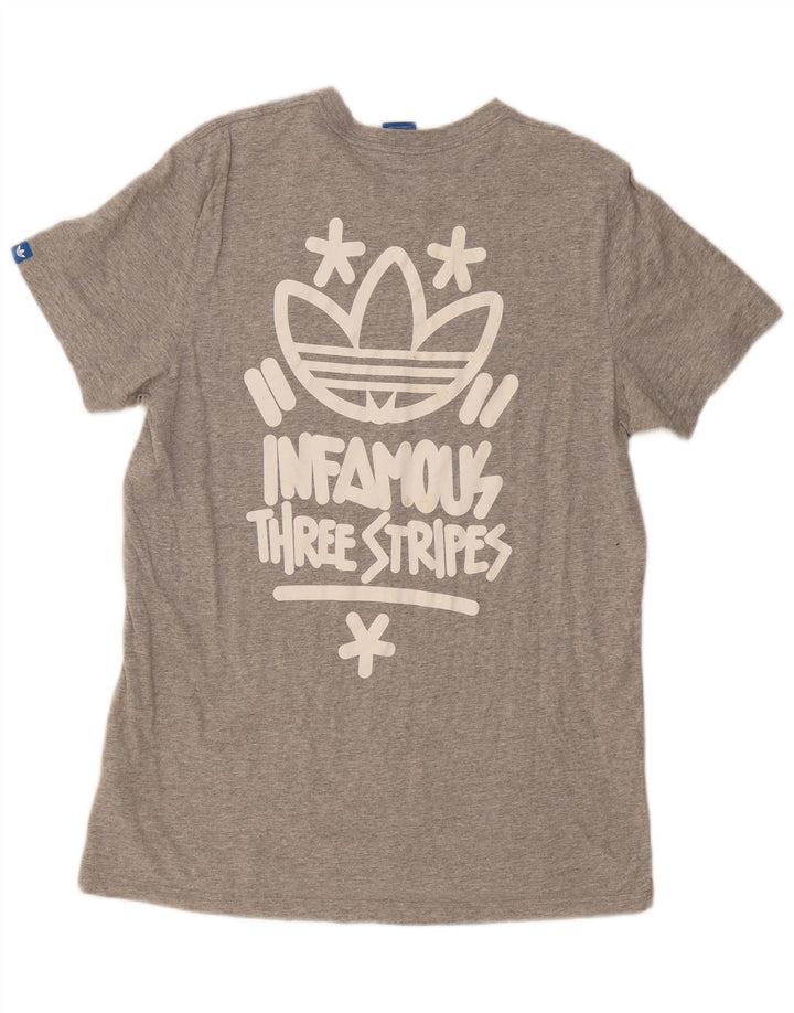 ADIDAS Grafisk T-shirt top til mænd, stor grå bomuld