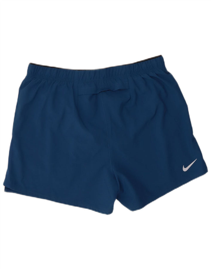 Nike Herre Dri Fit grafiske sportsshorts store blå polyester