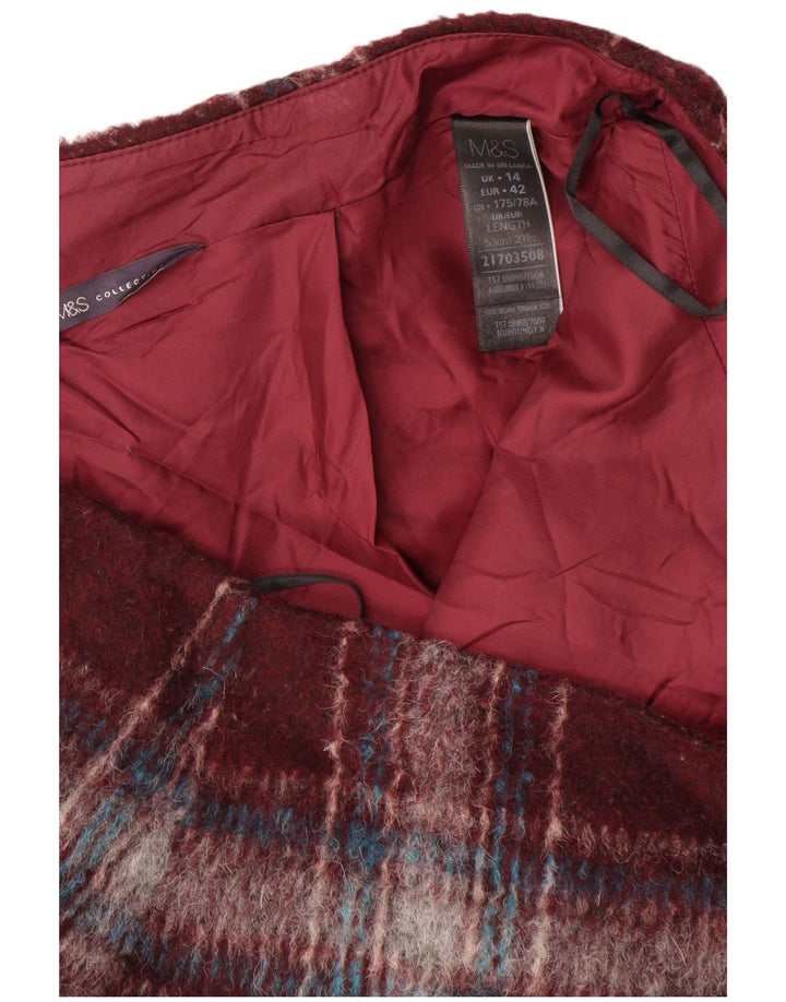 Marks & Spencer Dame-mininederdel UK 14 Large W34 Burgundy ternet polyester