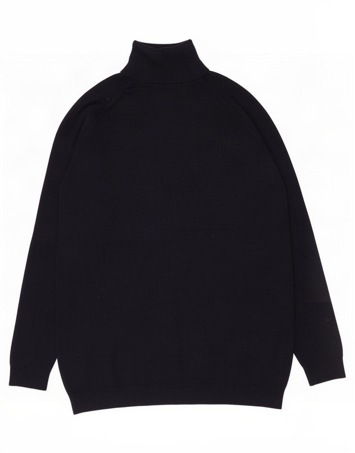 Zara Herre rullehals sweater Medium marineblå viskose