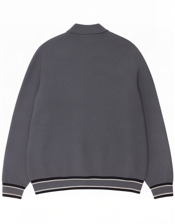 Marks & Spencer Herre Cardigan Sweater 2XL Blå Stribet Polyester