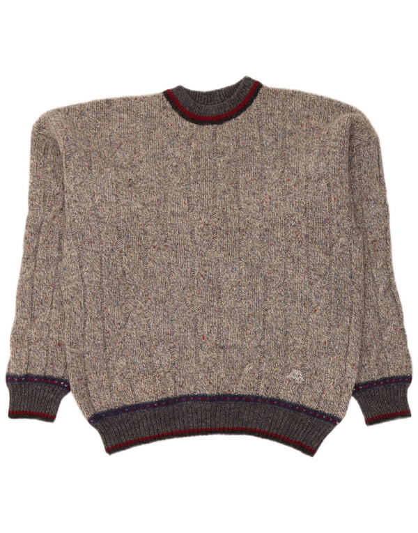 Kappa Herre Crew Neck Jumper Sweater XL Grå Flecked Virgin Wool