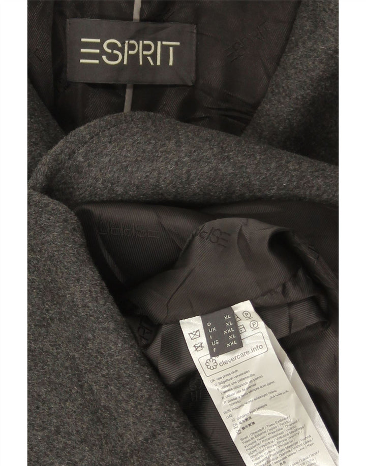 Esprit Dame Overfrakke UK 18 XL Grå Uld