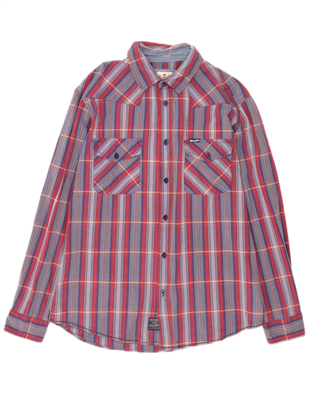 Wrangler Flanellskjorte til mænd, stor blå ternet