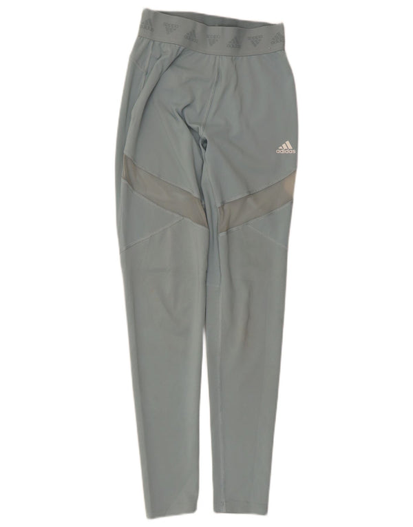 Adidas Dame Aeroready Grafiske Leggings UK 8/10 Small Blue