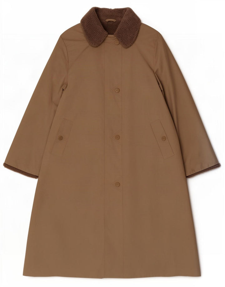 St Michael Womens Sherpa Trench Coat UK 16 Large Beige Polyester