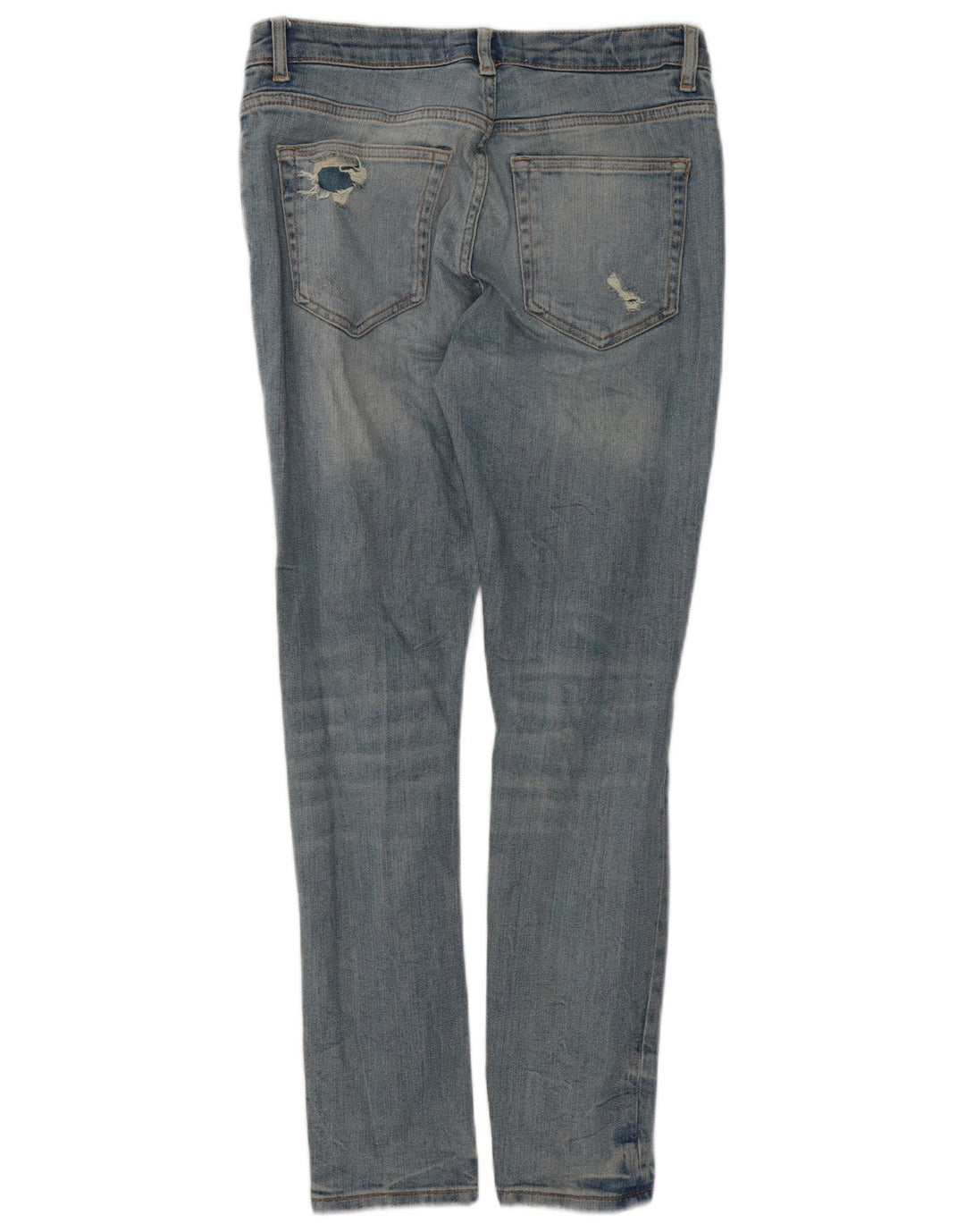 Zara Herre Distressed Slim Jeans EU 40 Medium W31 L29 Blå Bomuld