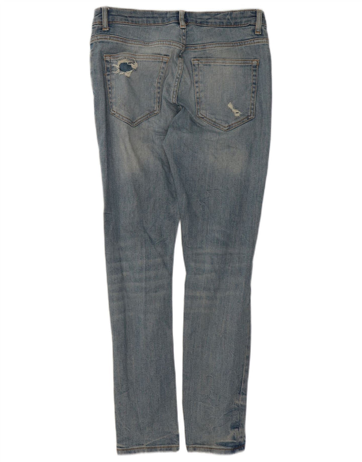 Zara Herre Distressed Slim Jeans EU 40 Medium W31 L29 Blå Bomuld