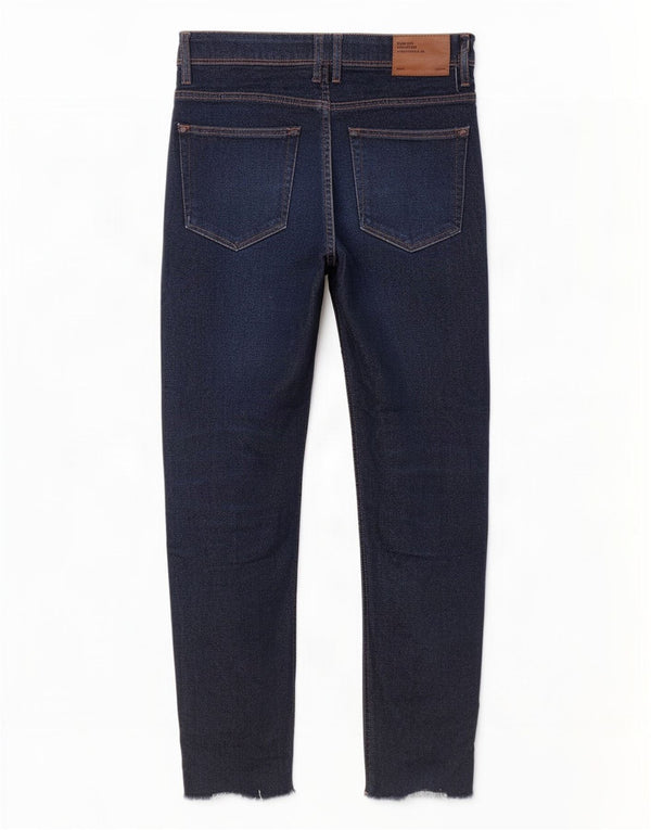 Zara Herre Cropped Skinny Jeans EU 38 Small W30 L25 Marineblå Bomuld