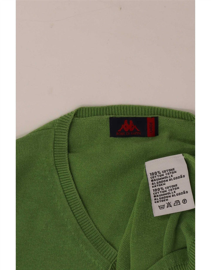 Kappa Herre V-hals sweater Stor grøn bomuld