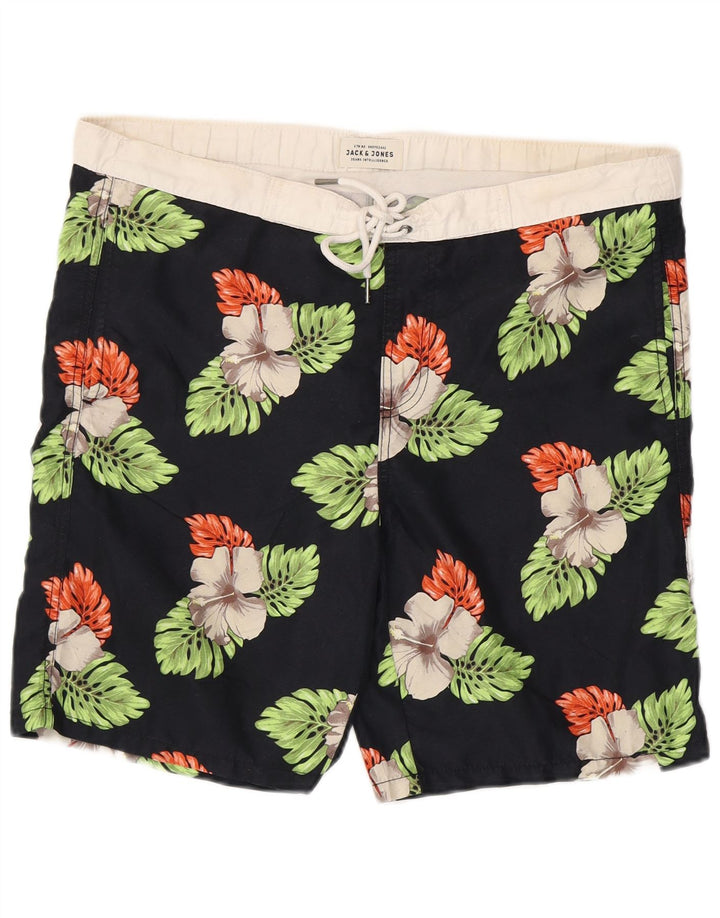 JACK & JONES Badeshorts til mænd Medium Black Floral Polyester