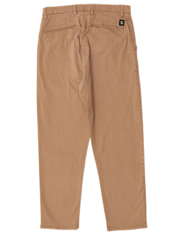 Zara Herre Tapered Cropped Trousers EU 38 Small W30 L25 Beige Bomuld