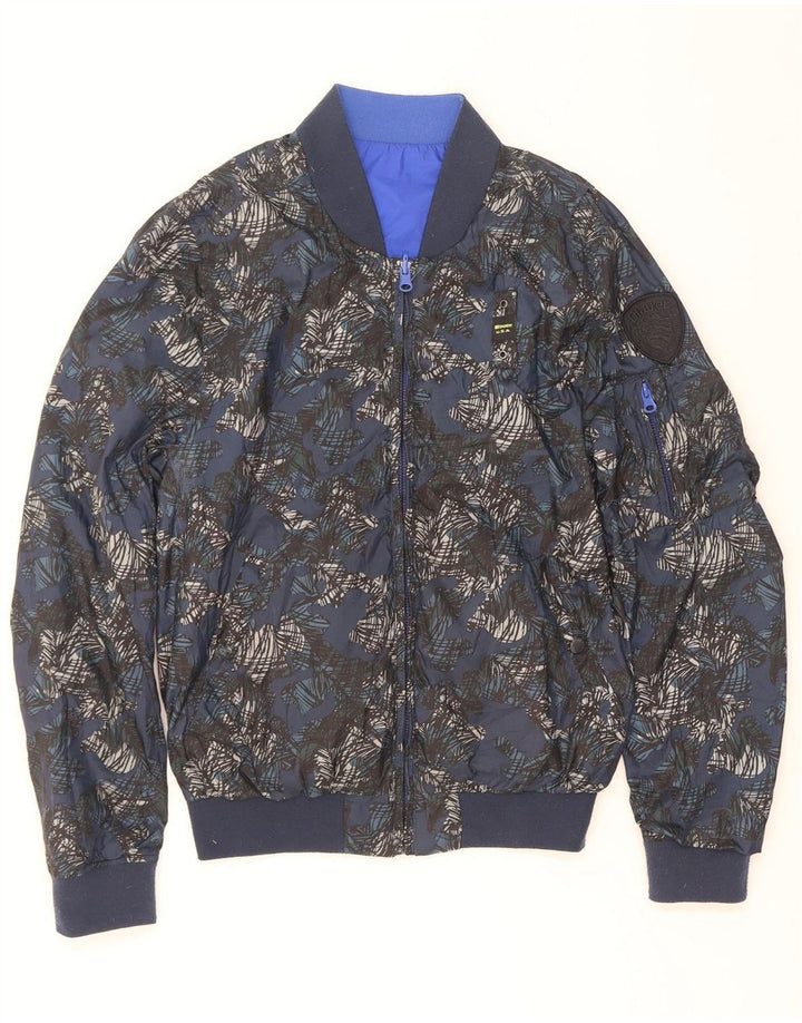 Blauer Herre Vendbar Bomber Jacket UK 36 Small Blue Polyester