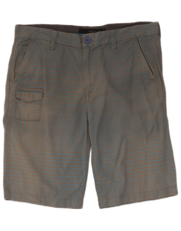 Calvin Klein Herre Cargo Shorts W33 Large Blue Gingham