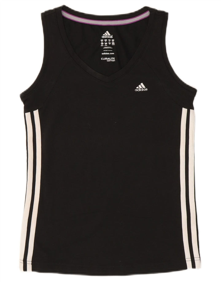 Adidas Dame Climalite Vest Top UK 4/6 XS Sort Bomuld