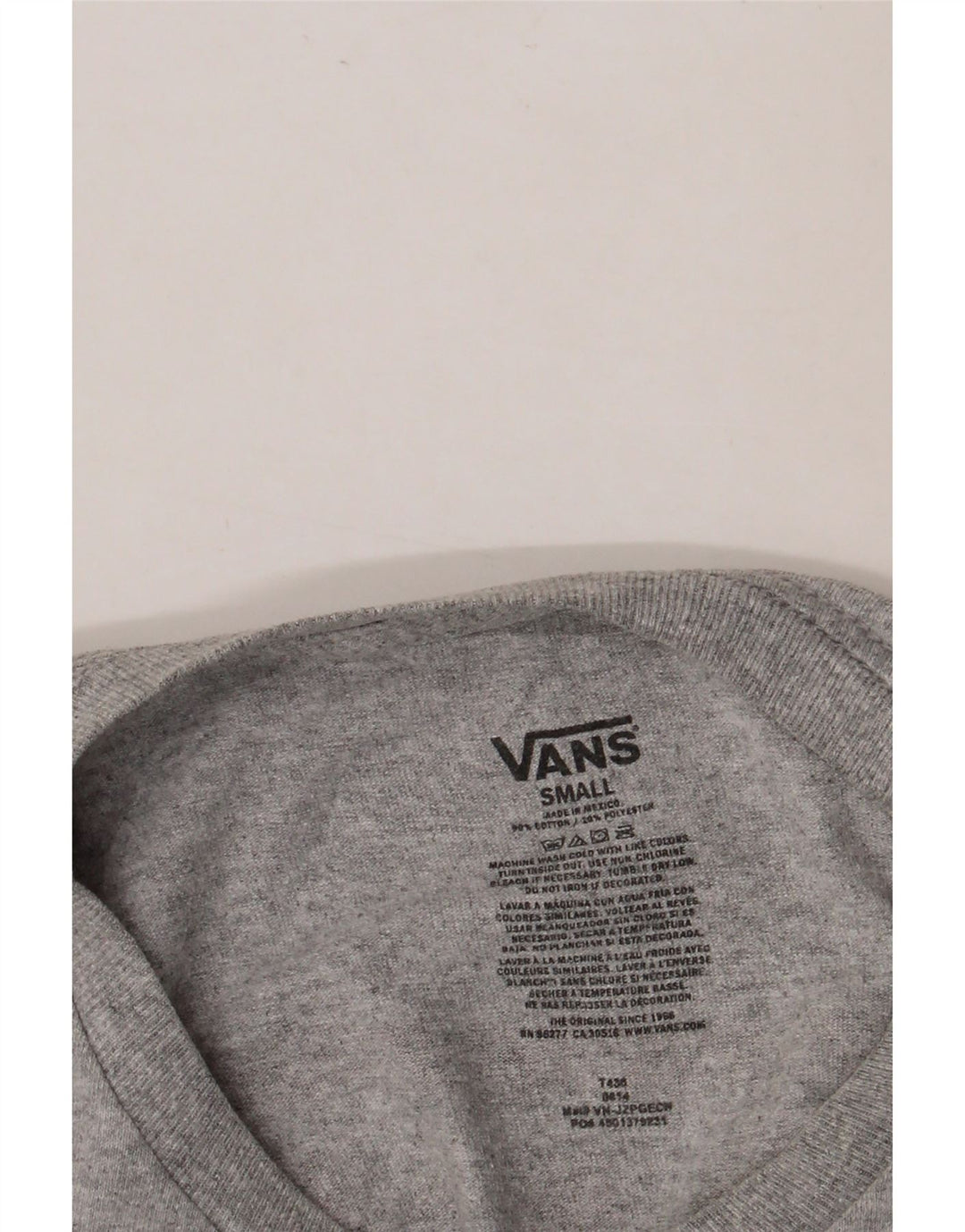 VANS Dame Grafisk T-Shirt Top UK 10 Lille Grå Bomuld