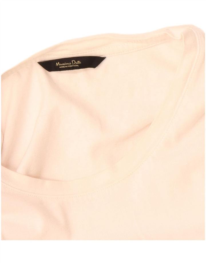 Massimo Dutti Herre Grafisk T-Shirt Top Stor Off White