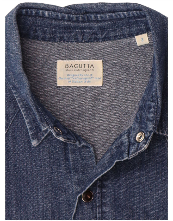 Bagutta Herre Denim Skjorte Stor Blå