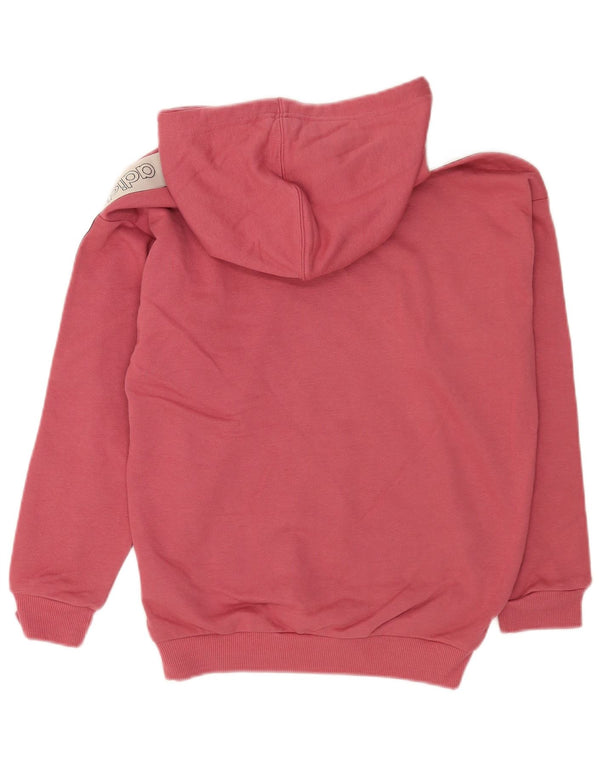 Adidas Dame Grafisk Oversized Hoodie Jumper UK 8 XS Pink Bomuld