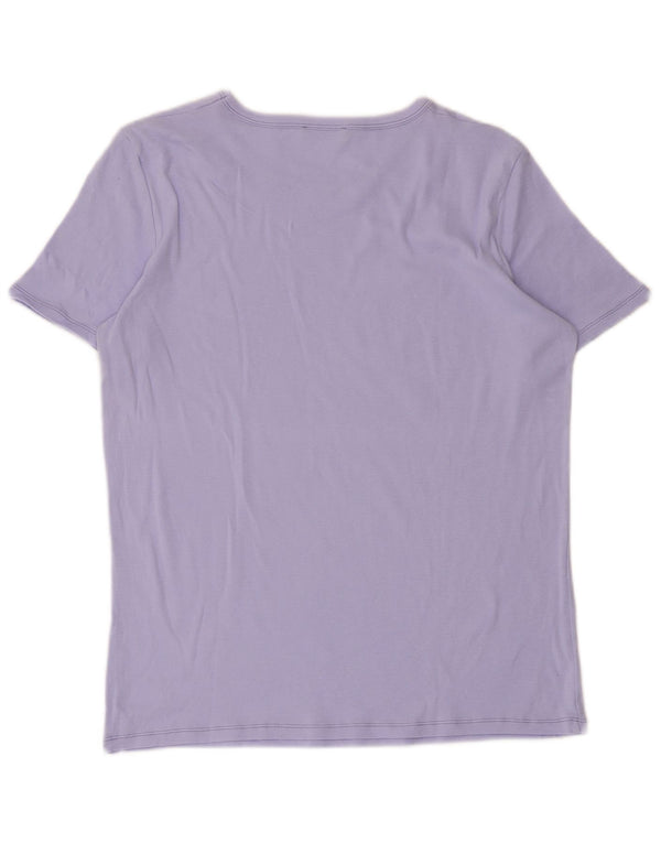 Benetton Dame T-Shirt Top UK 12 Medium Lilla